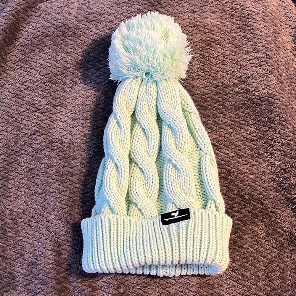 Mint Green Knit Pom-Pom Beanie